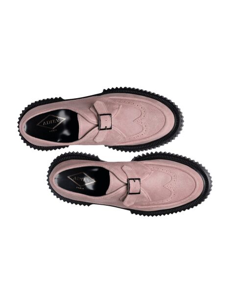 Derbies à boucle en cuir suédé baie de daim