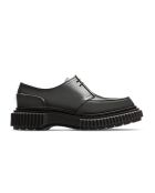 Derbies à lacets en cuir de veau asphalte