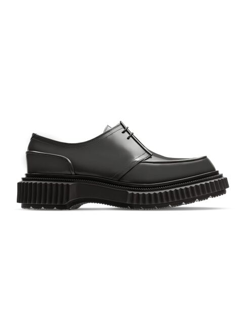 Derbies à lacets en cuir de veau asphalte