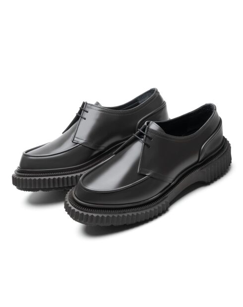 Derbies à lacets en cuir de veau asphalte