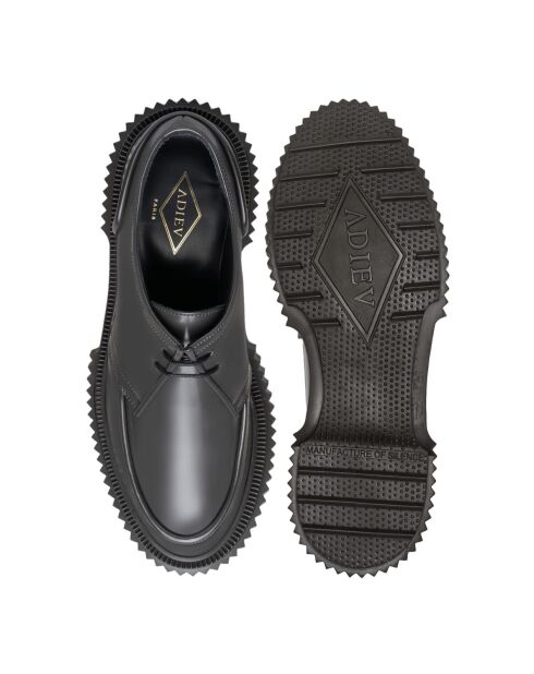 Derbies à lacets en cuir de veau asphalte