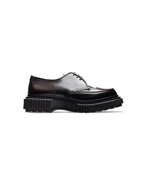 Derbies en cuir suédé noir/bordeaux
