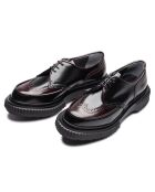 Derbies en cuir suédé noir/bordeaux