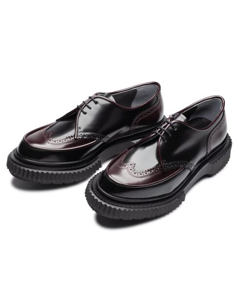 Derbies en cuir suédé noir/bordeaux