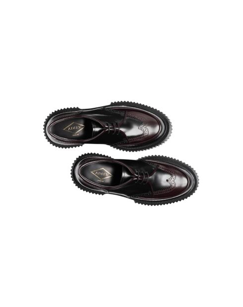 Derbies en cuir suédé noir/bordeaux