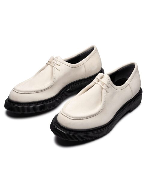 Derbies en cuir suédé ivoires