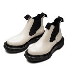 Bottes Chelsea en cuir de veau ivoires