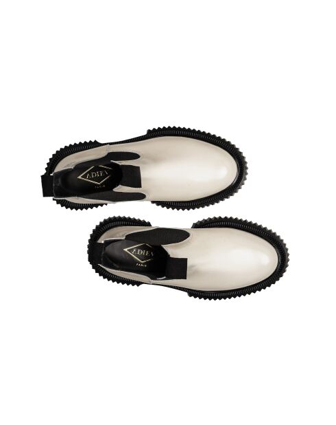 Bottes Chelsea en cuir de veau ivoires