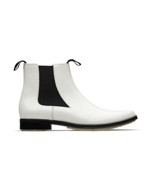 Chelsea-Stiefel aus elfenbeinfarbenem