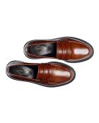 Mocassins en cuir de veau marron dorés