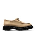 Derbies à lacets en cuir suédé beige