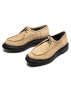 Derbies à lacets en cuir suédé beige