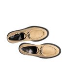Derbies à lacets en cuir suédé beige
