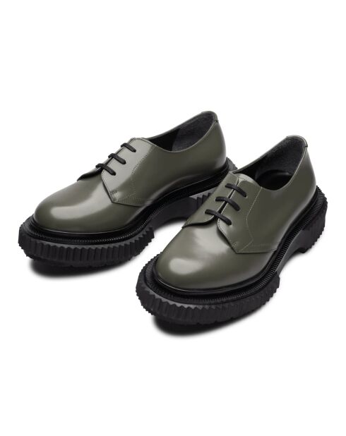 Derbies en cuir de veau vertes