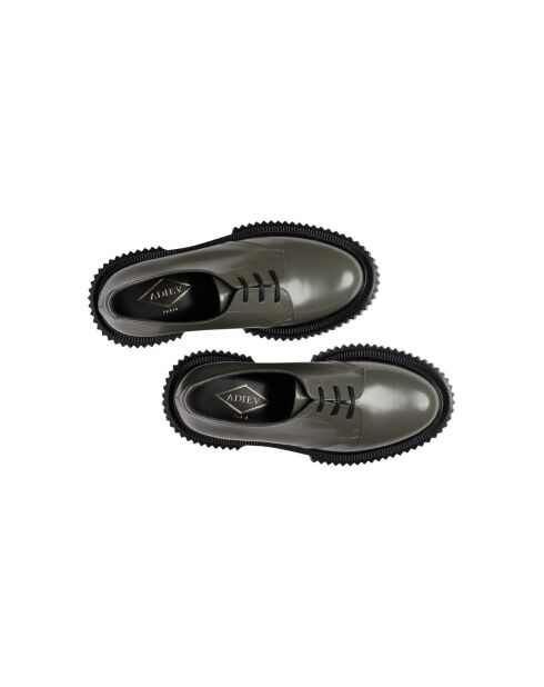 Derbies en cuir de veau vertes
