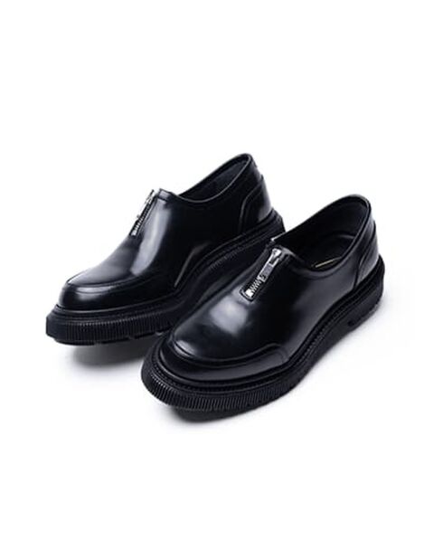 Derbies à fermeture Éclair en cuir de veau noires