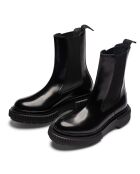 Bottes Chelsea montantes en cuir noires
