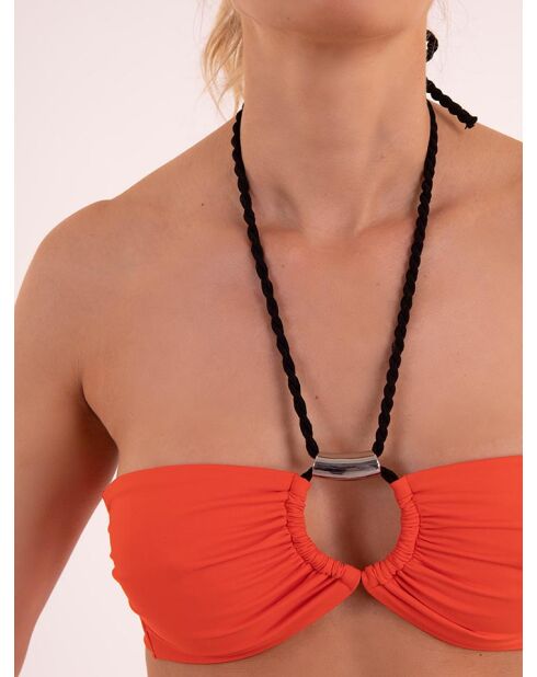 Haut de maillot bandeau Ticuna paprika