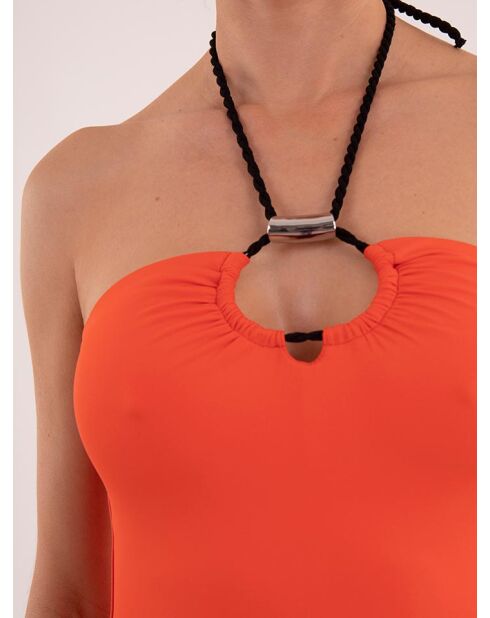 Haut de maillot bandeau Ticuna paprika