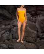 Traje de baño de una sola pieza con forma de bailarina, color amarillo