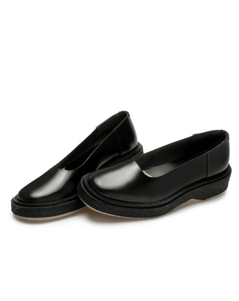 Ballerines en cuir de veau noires