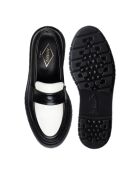 Mocassini in pelle di vitello nero/avorio