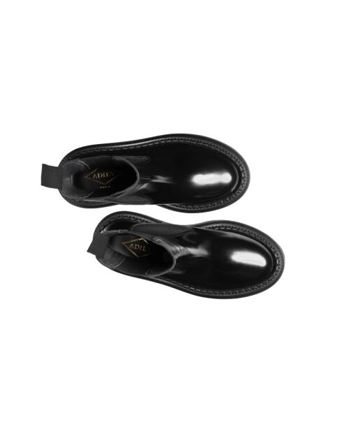 Bottines Chelsea à Plateforme en cuir de veau noires