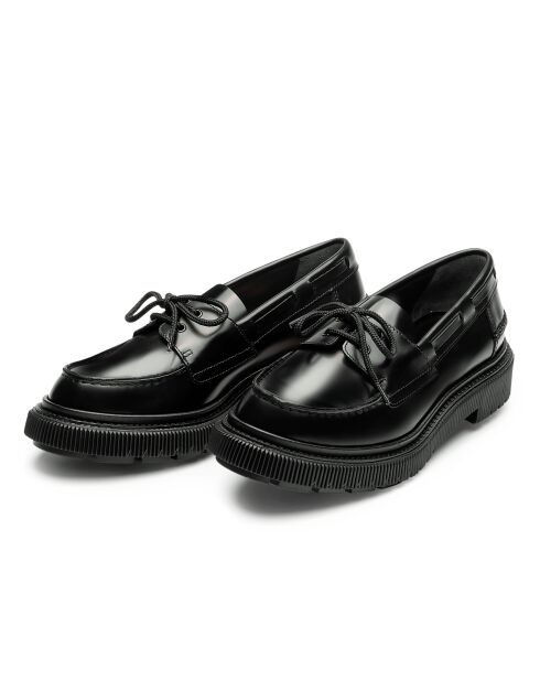 Derbies Bateau en cuir de veau noirs