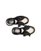 Derbies à noeud en cuir de veau noir/ivoire/jaune