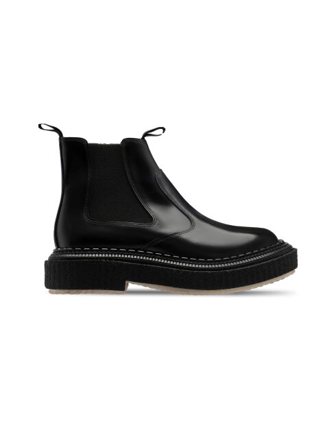 Bottines Chelsea en cuir de veau noires