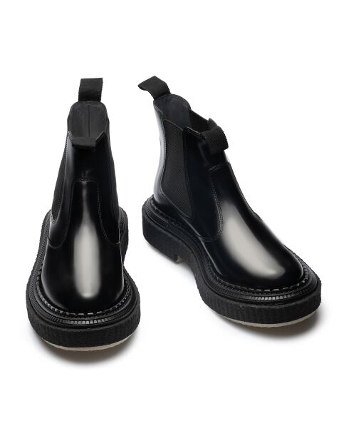 Bottines Chelsea en cuir de veau noires