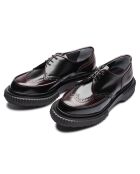 Derbies en cuir de veau noir/bordeaux