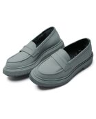 Mocassins en cuir de veau gris