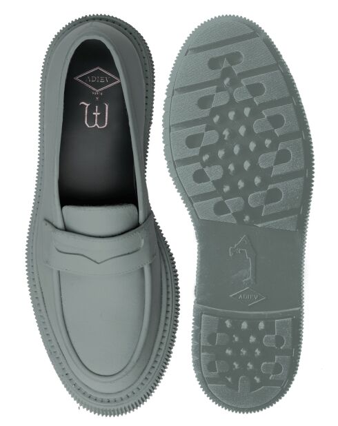 Mocassins en cuir de veau gris