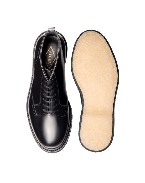 Schwarze Stiefeletten aus Leder mit Schnürung