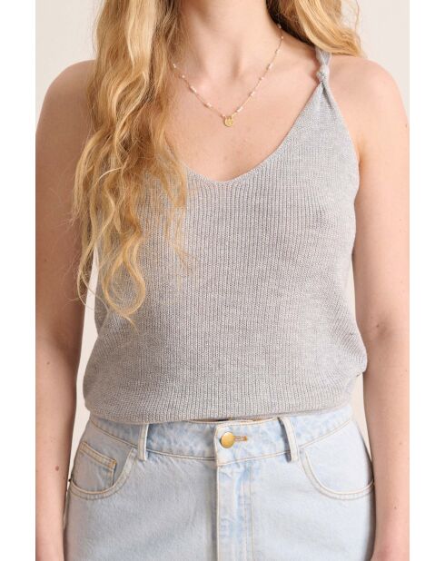 Silbernes Strickoberteil Girolle