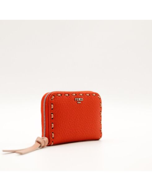 Il mini portafoglio Peekaboo Fendi Orange - 13x8 x2 cm - Nuovo