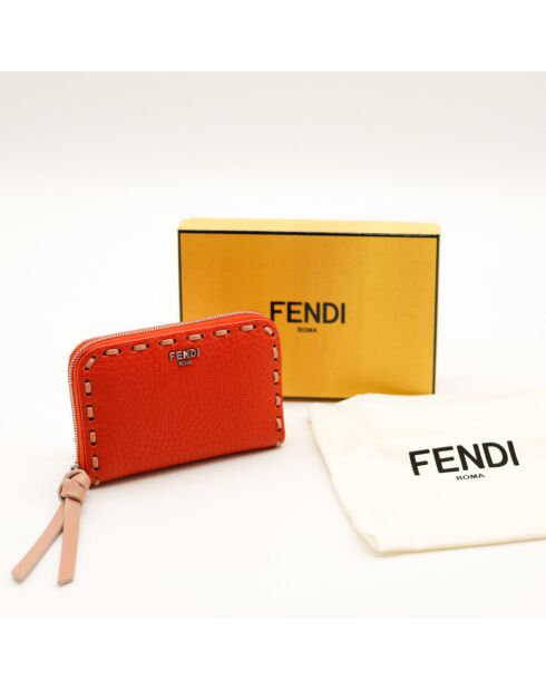 Il mini portafoglio Peekaboo Fendi Orange - 13x8 x2 cm - Nuovo