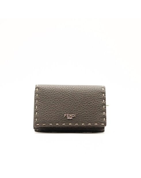 Le Porte-cartes Selleria Fendi marron - 10,8x7,3x1 cm - Neuf