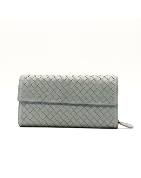 La billetera Intrecciato de Bottega Veneta gris - 19x10,5 cm - Buen estado