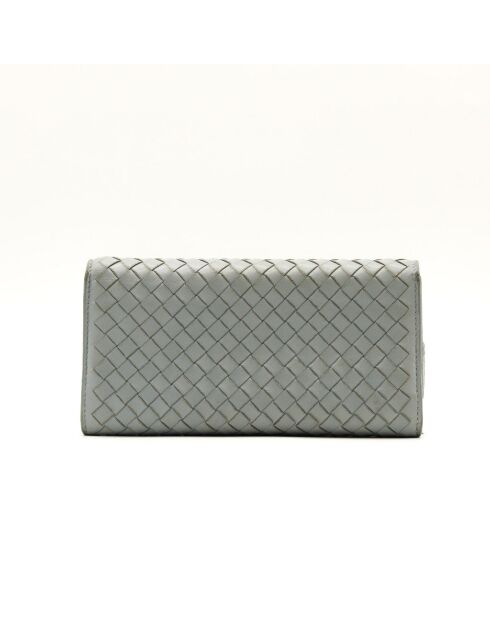 La billetera Intrecciato de Bottega Veneta gris - 19x10,5 cm - Buen estado