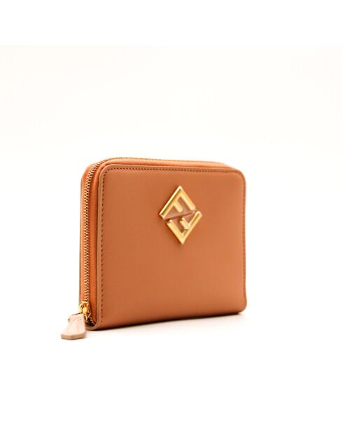 Cartera rosa con cremallera The Fendi Diamonds, 9 x 12,5 x 2 cm, nueva