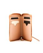 Cartera rosa con cremallera The Fendi Diamonds, 9 x 12,5 x 2 cm, nueva