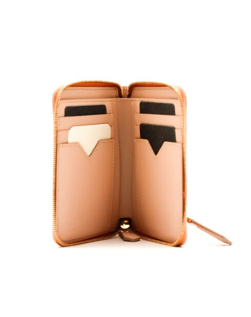 Cartera rosa con cremallera The Fendi Diamonds, 9 x 12,5 x 2 cm, nueva