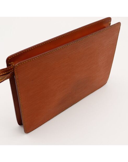 La custodia Louis Vuitton Epi marrone - 26x18 cm - Buone condizioni con diversi segni visibili di usura