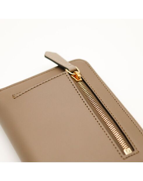 Portafoglio con zip The Fendi Diamonds beige - 9 12,5x2 cm - Nuovo