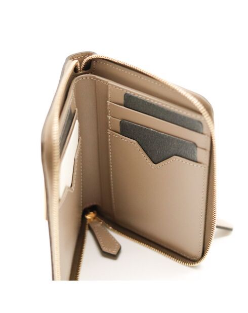 Portafoglio con zip The Fendi Diamonds beige - 9 12,5x2 cm - Nuovo