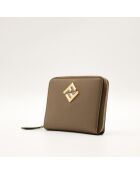 The Fendi Diamonds Geldbörse mit Reißverschluss in Beige — 9 x 12,5 x 2 cm — Neu