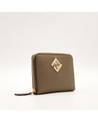 The Fendi Diamonds Geldbörse mit Reißverschluss in Beige — 9 x 12,5 x 2 cm — Neu