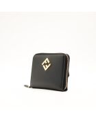 Portafoglio con zip nero Fendi Diamonds - 9x12,5x2 cm - Nuovo